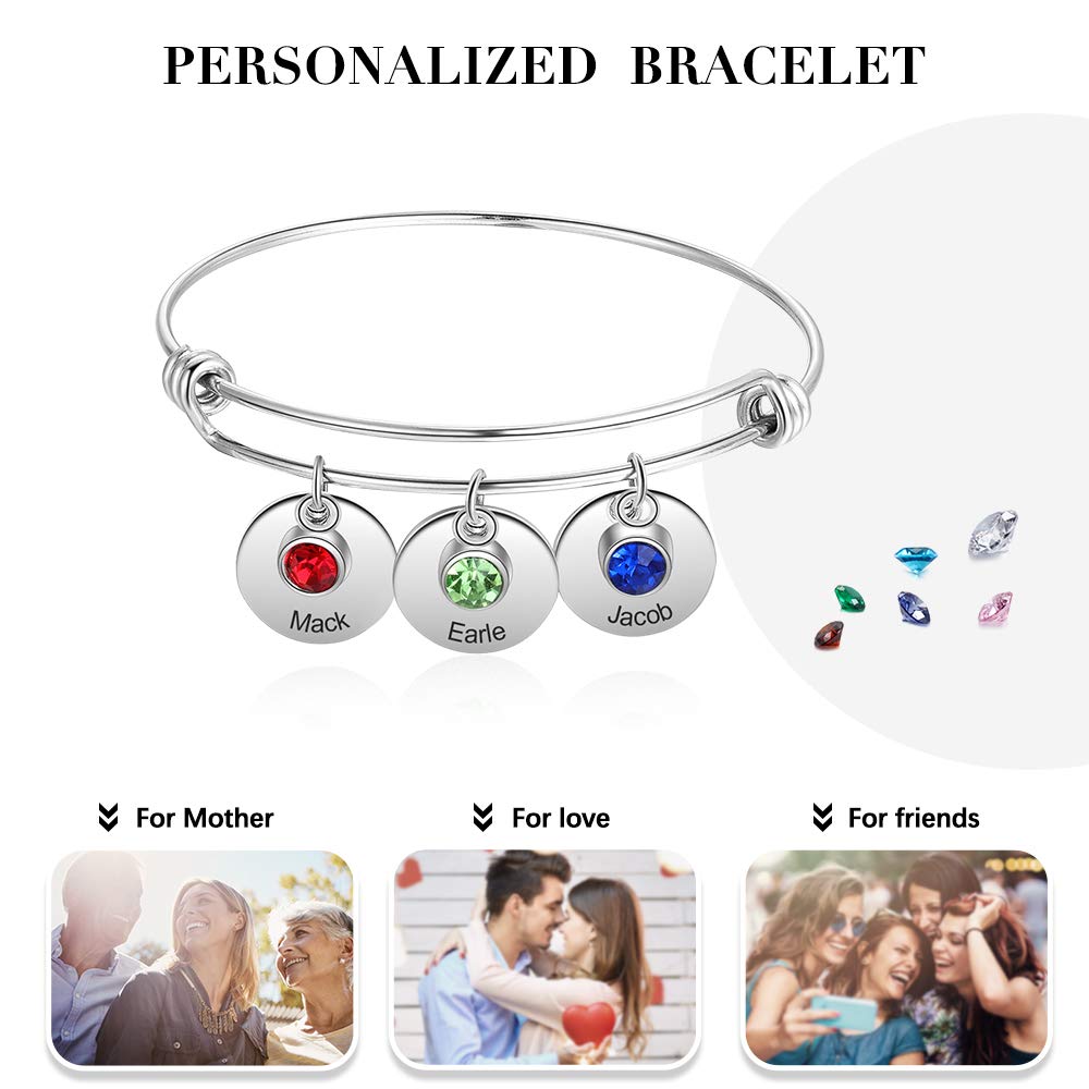 Personalized Name Stainless Steel Bangle Bracelet