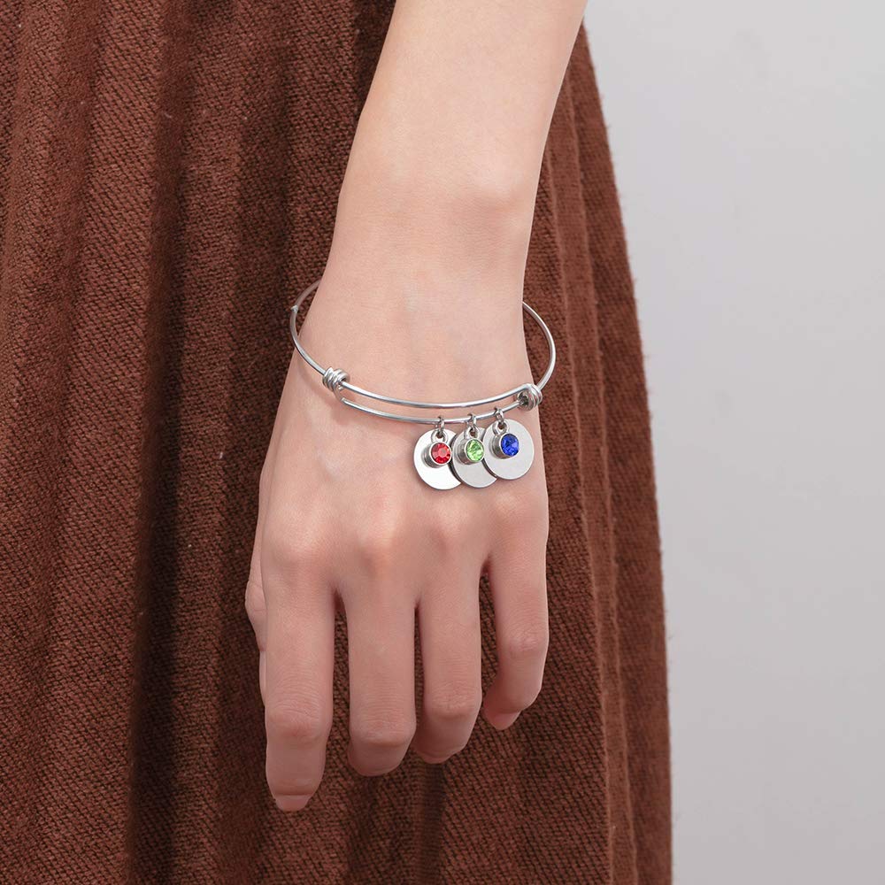 Personalized Name Stainless Steel Bangle Bracelet