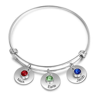 Personalized Name Stainless Steel Bangle Bracelet
