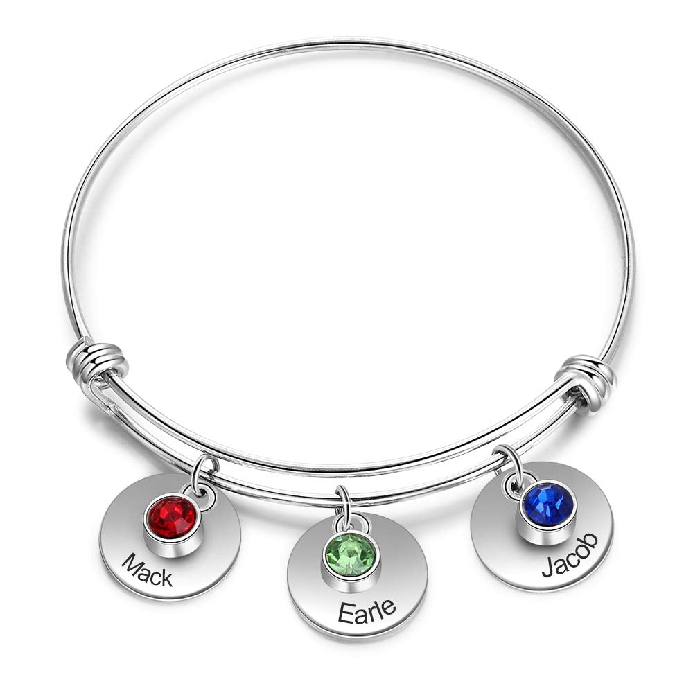 Personalized Name Stainless Steel Bangle Bracelet