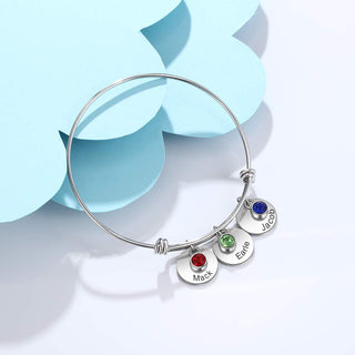 Personalized Name Stainless Steel Bangle Bracelet