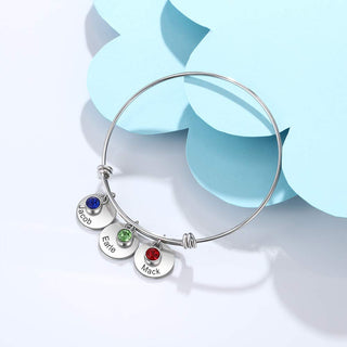 Personalized Name Stainless Steel Bangle Bracelet