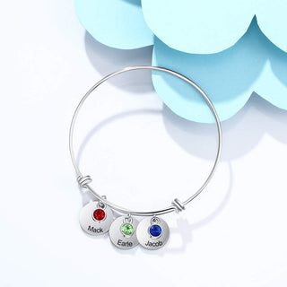 Personalized Name Stainless Steel Bangle Bracelet