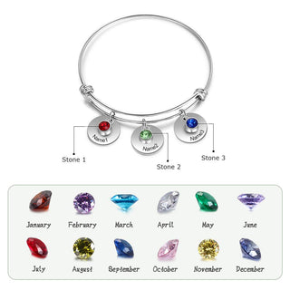 Personalized Name Stainless Steel Bangle Bracelet