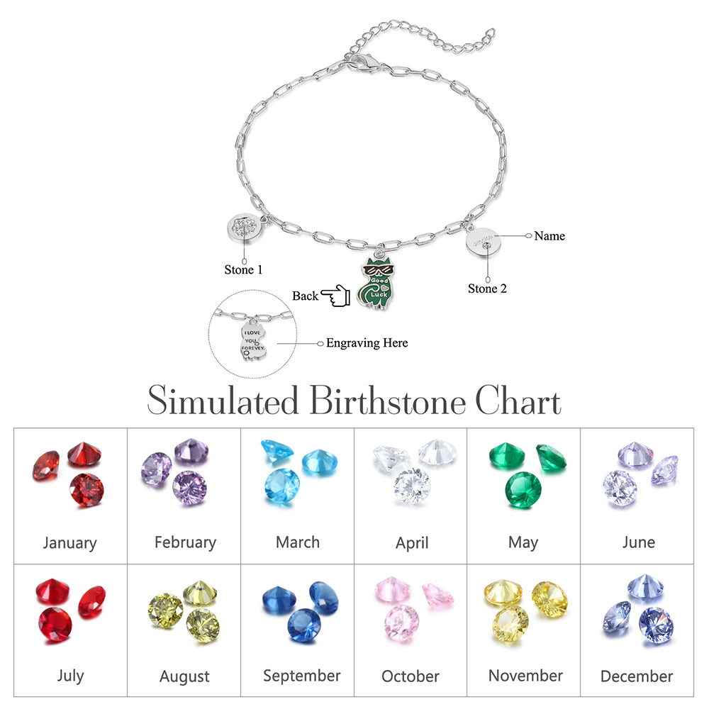 Rhodium Plated Cat Bracelet