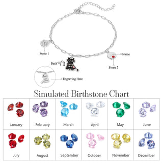 Rhodium Plated Cat Bracelet