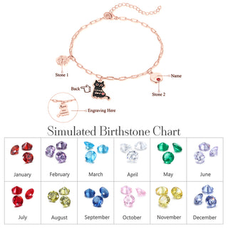 Rhodium Plated Cat Bracelet