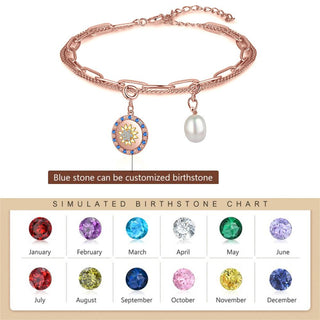 Rhodium Plated Evil Eye Pearl Bracelet