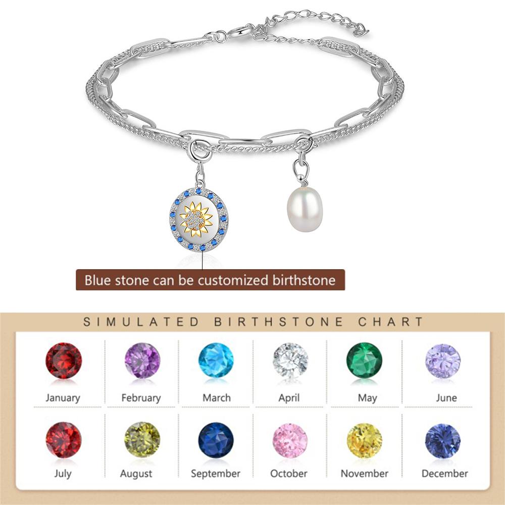 Rhodium Plated Evil Eye Pearl Bracelet
