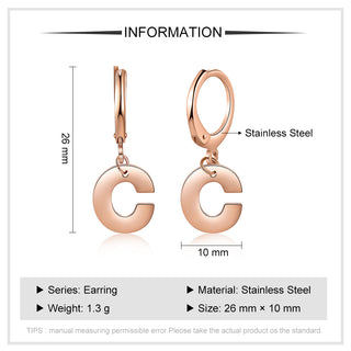 Personalized Stainless Steel Letter Earrings