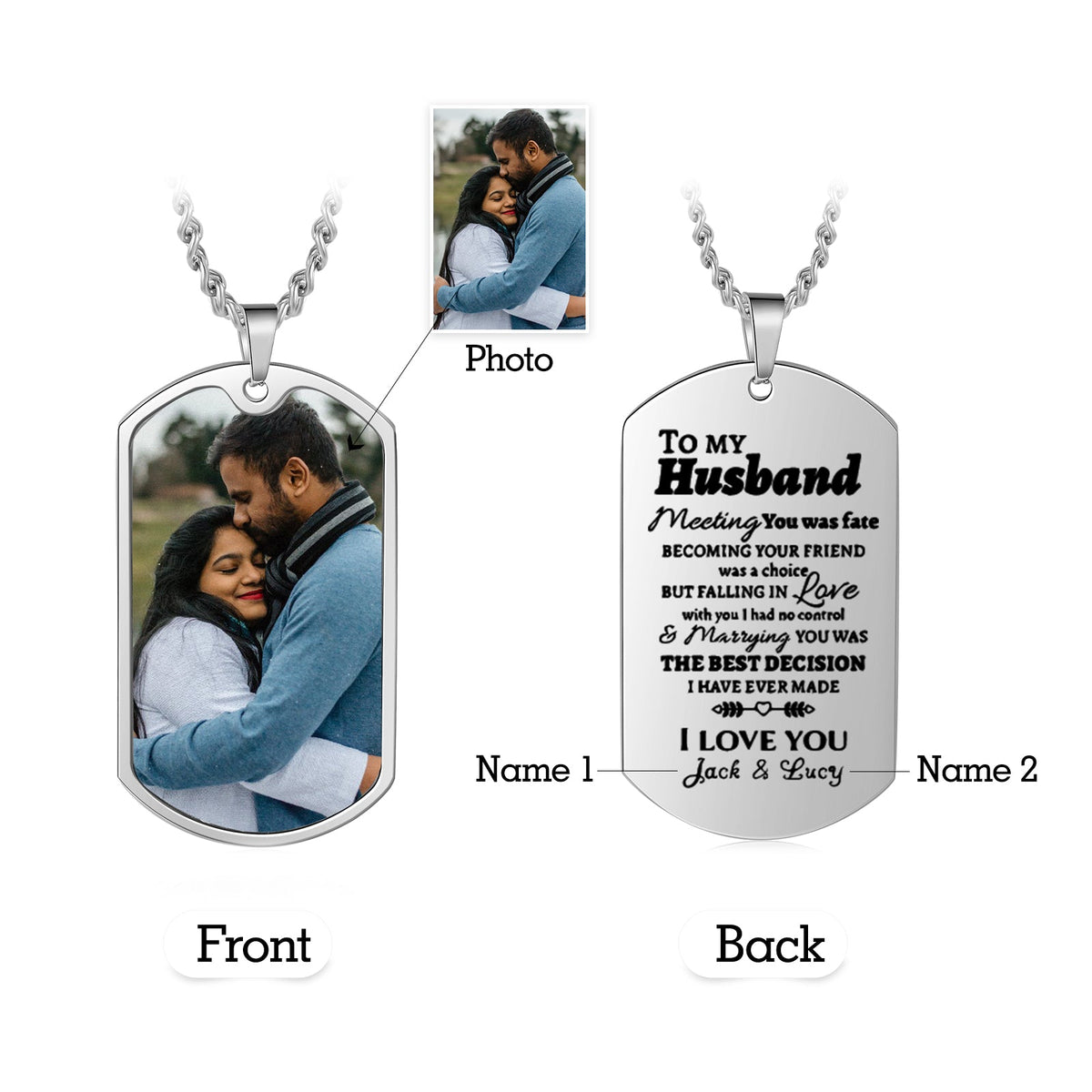 Custom Photo Stainless Steel Necklace