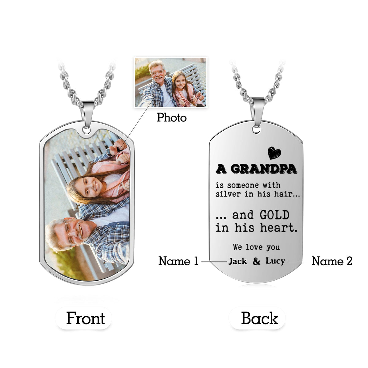 Custom Photo Stainless Steel Necklace