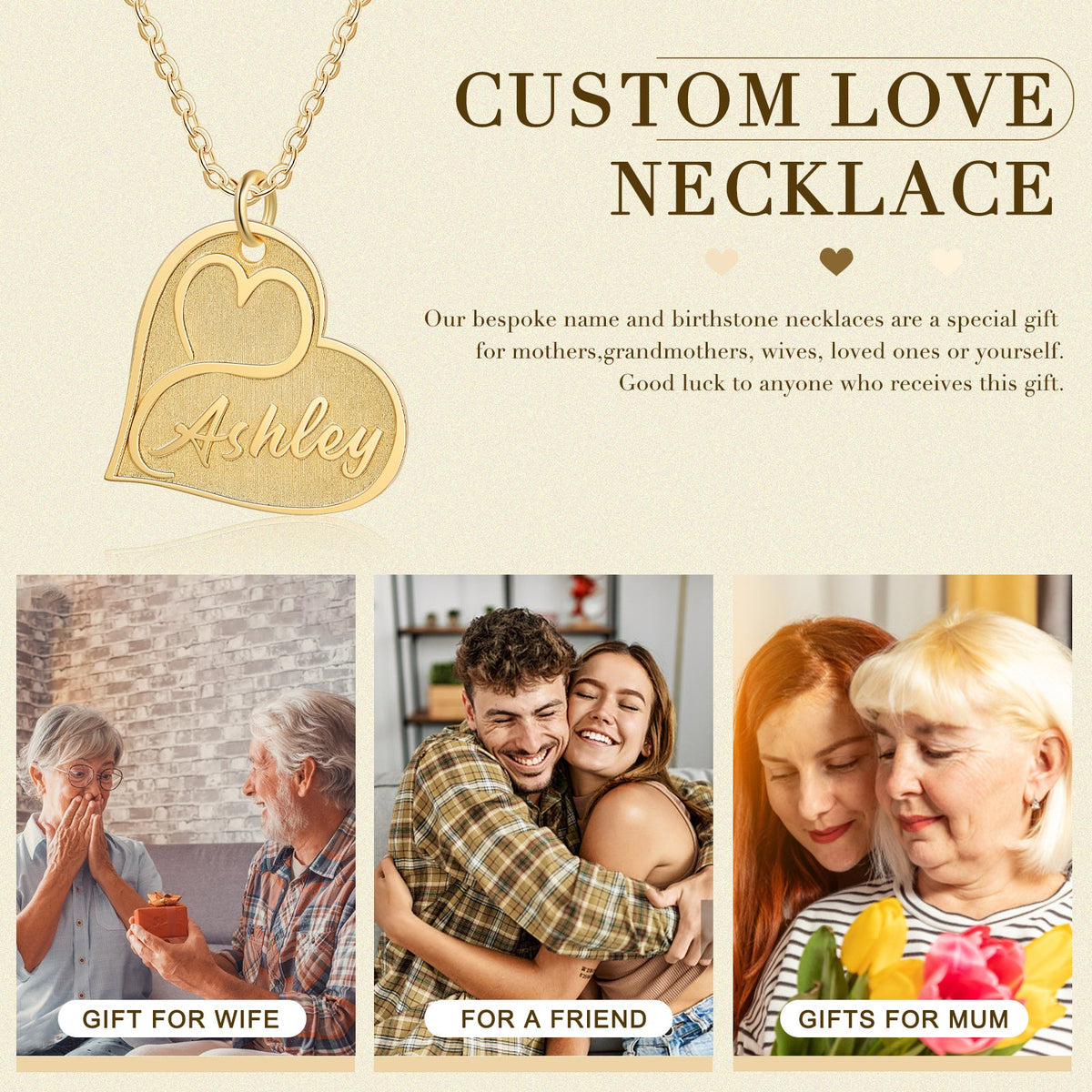 Custom Name Heart Necklace