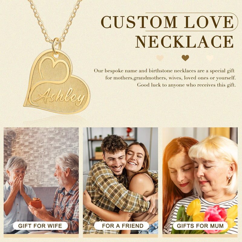 Custom Name Heart Necklace