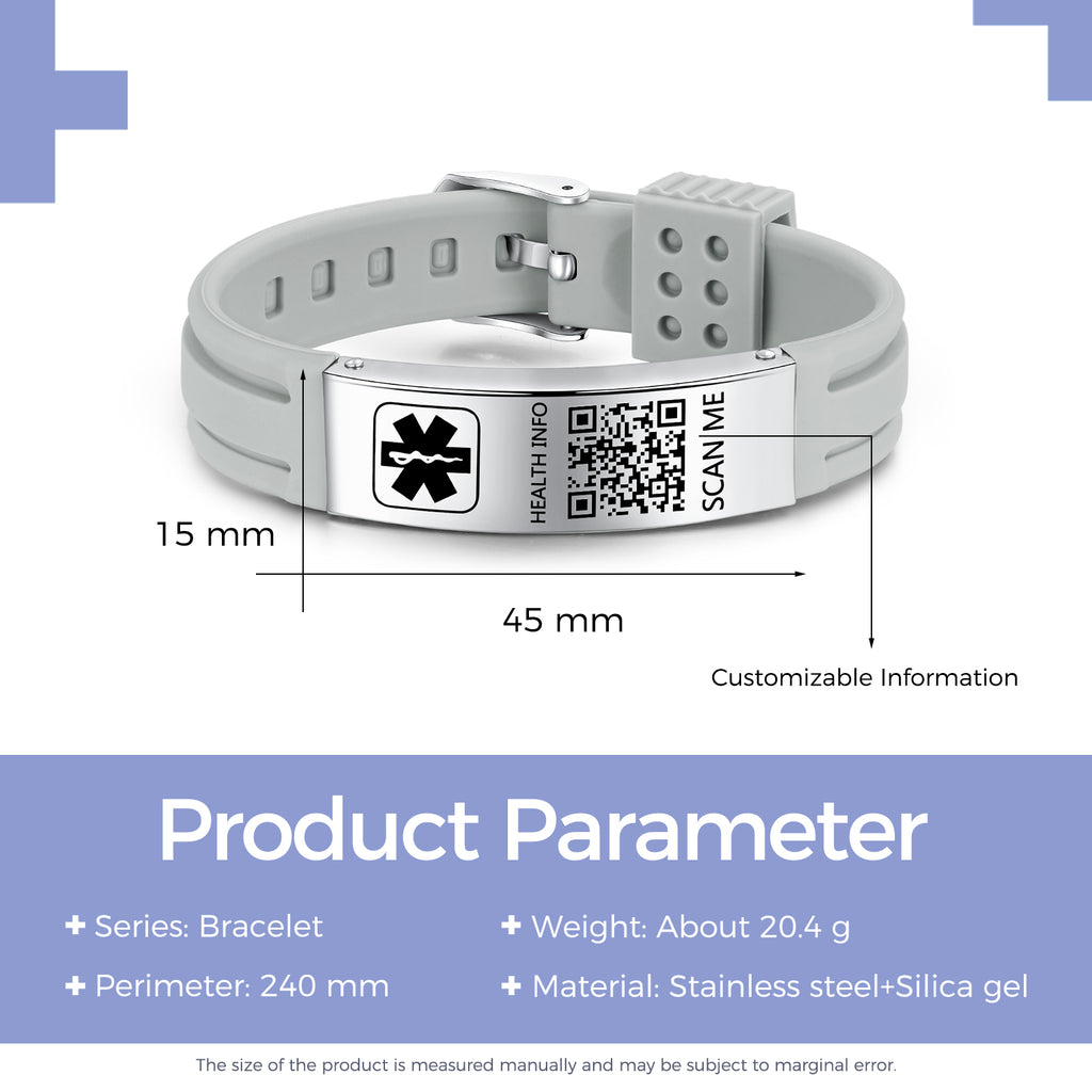Upgraded QR Code Medical Alert Bracelet