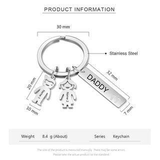 Stainless Steel Baby Little Boy Little Gril Keychain
