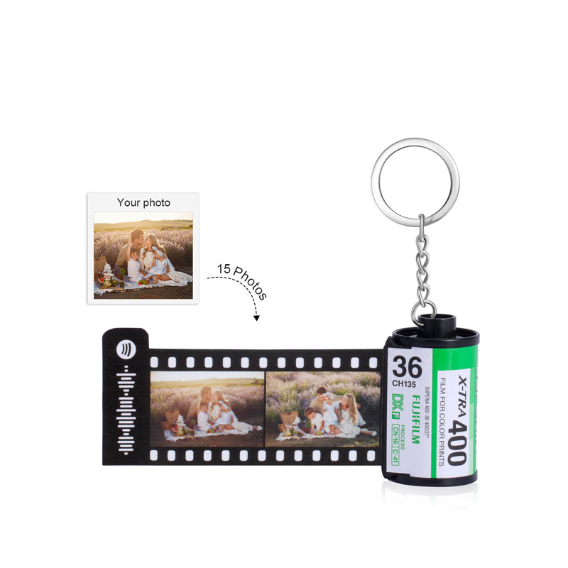 Personalized Plastic Memory Camera Roll Spotify Code Keychain