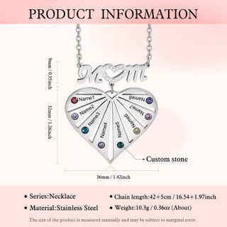 Mother's Day Custom Heart Necklace with Mom