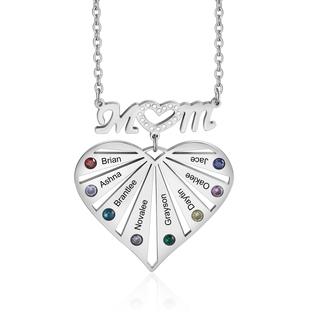 Mother's Day Custom Heart Necklace with Mom