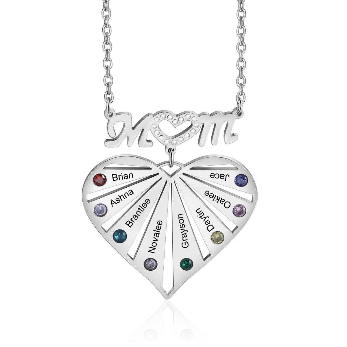 Mother's Day Custom Heart Necklace with Mom