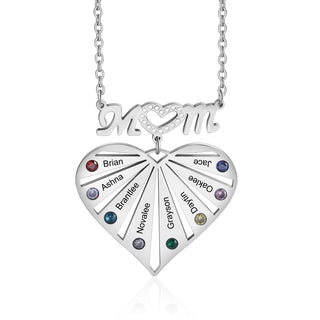Mother's Day Custom Heart Necklace with Mom