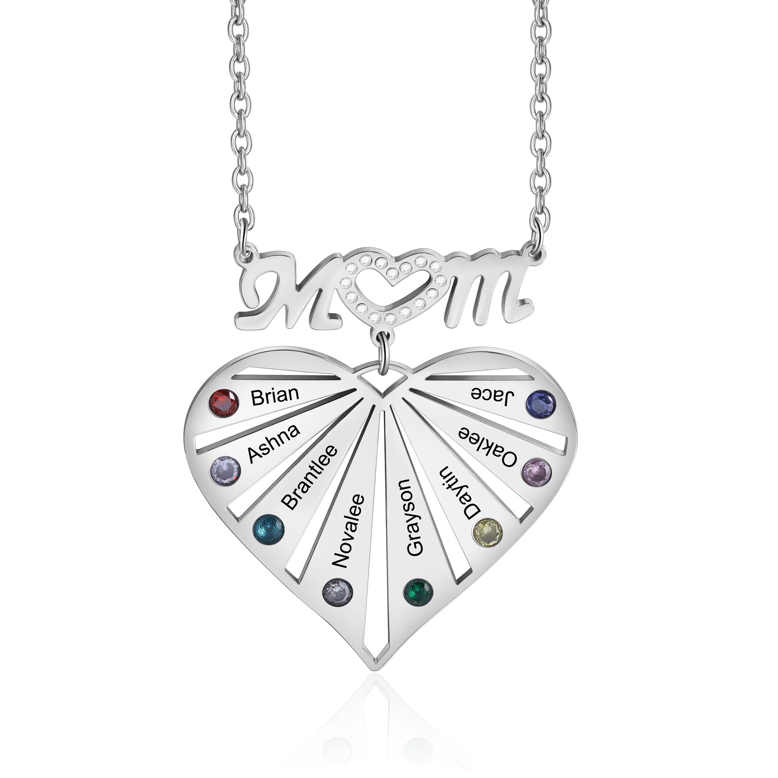 Mother's Day Custom Heart Necklace with Mom