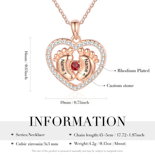 Custom Heart Necklace with Baby Feet