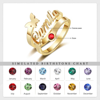 Custom Name Butterfly Ring