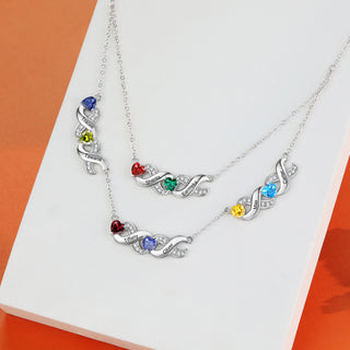 Personalized Birthstone Infinity Layered Necklace