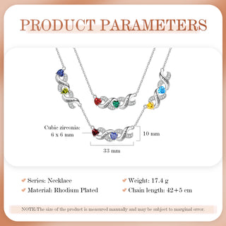 Personalized Birthstone Infinity Layered Necklace