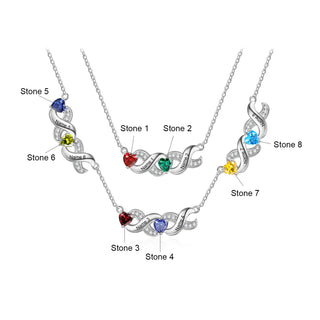 Personalized Birthstone Infinity Layered Necklace