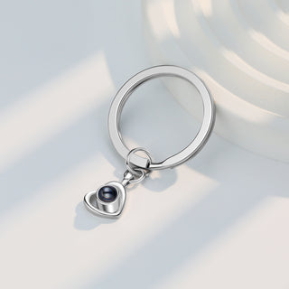Custom Photo Projection Heart Keychain