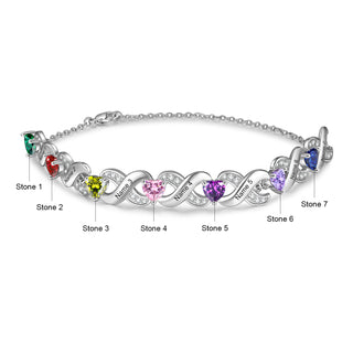 Custom Birthstone Infinity Bracelet