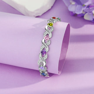 Custom Birthstone Infinity Bracelet
