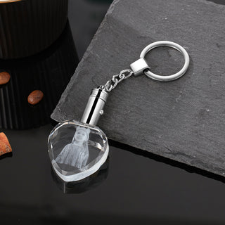 Personalized Photo Stainless Steel+Crystal Glass Keychain