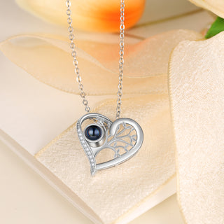 Custom Photo Projection Heart Necklace