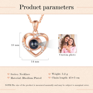 Custom Photo Projection Heart Necklace