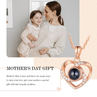Custom Photo Projection Heart Necklace