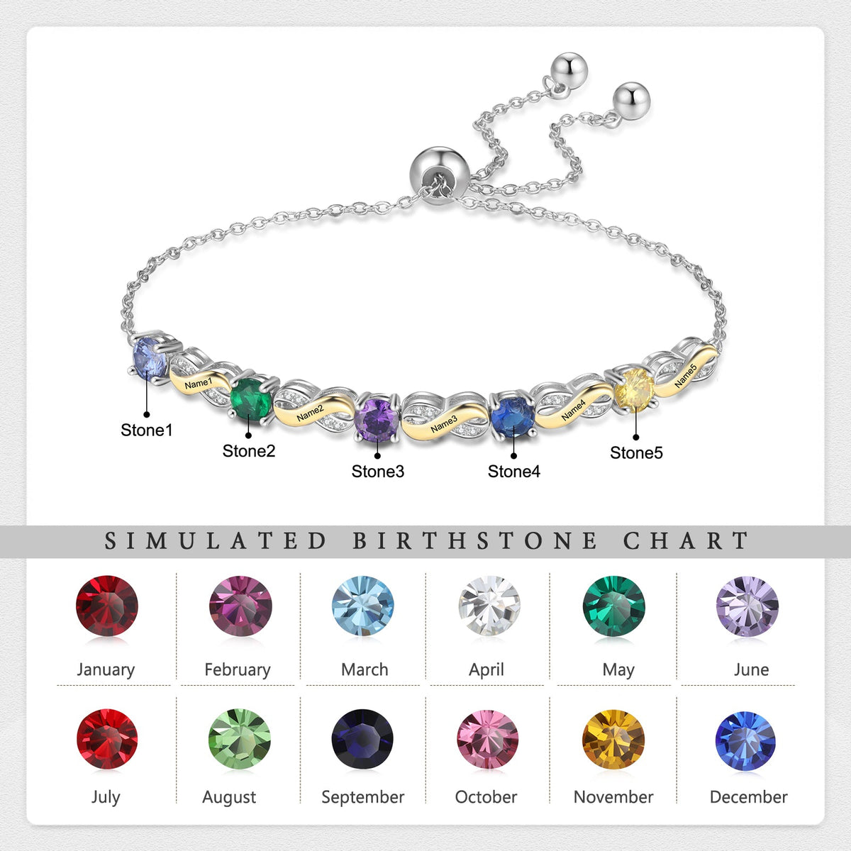 Custom Birthstone Bracelet
