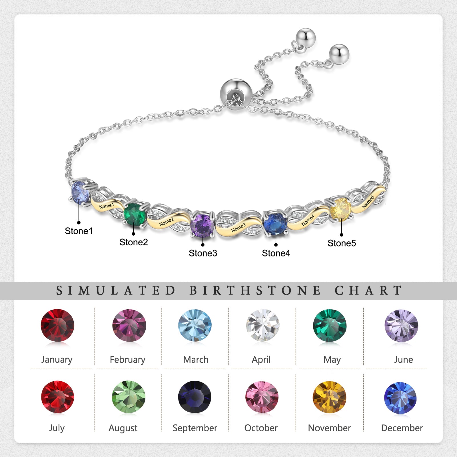 Custom Birthstone Bracelet