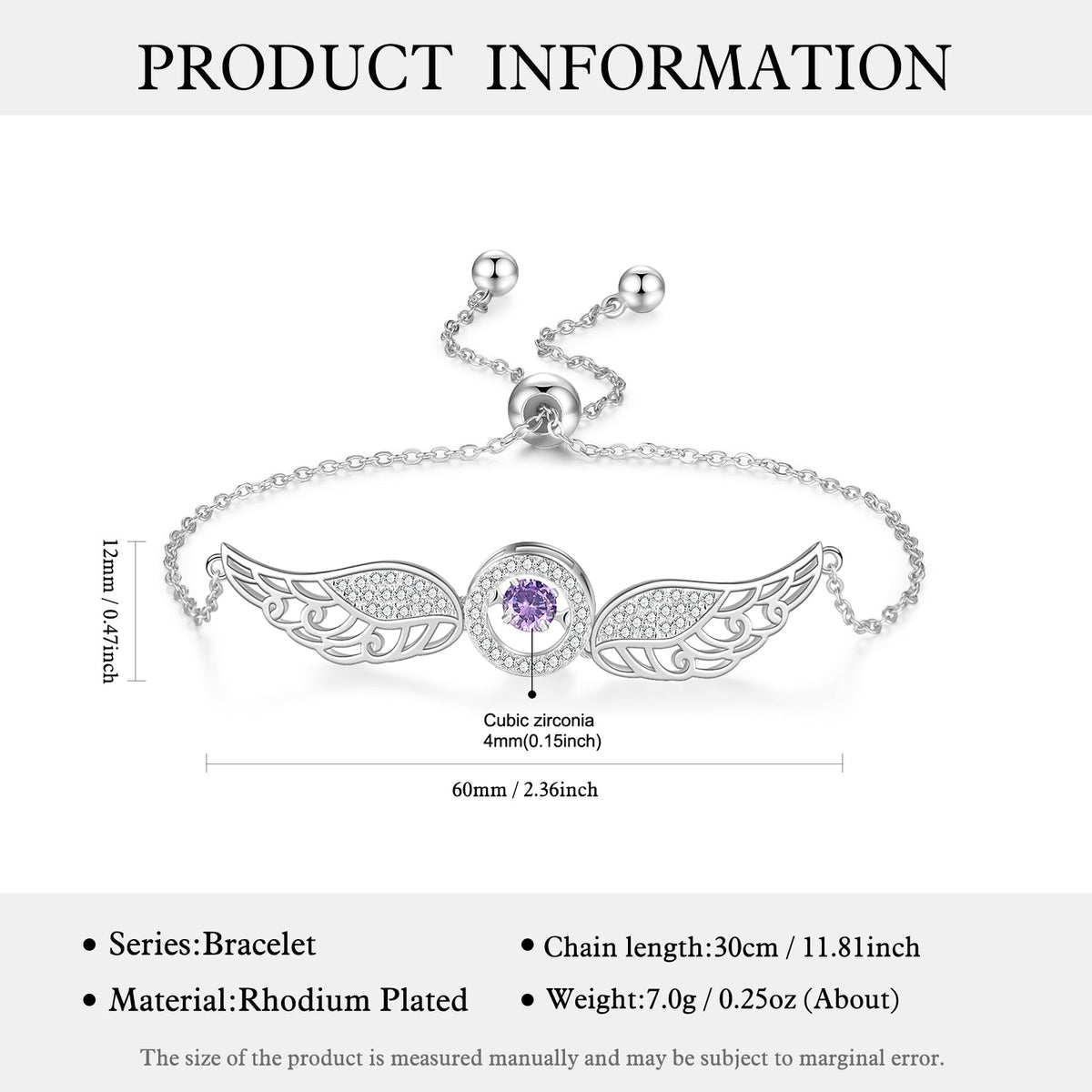 Custom Angel Wing Bracelet