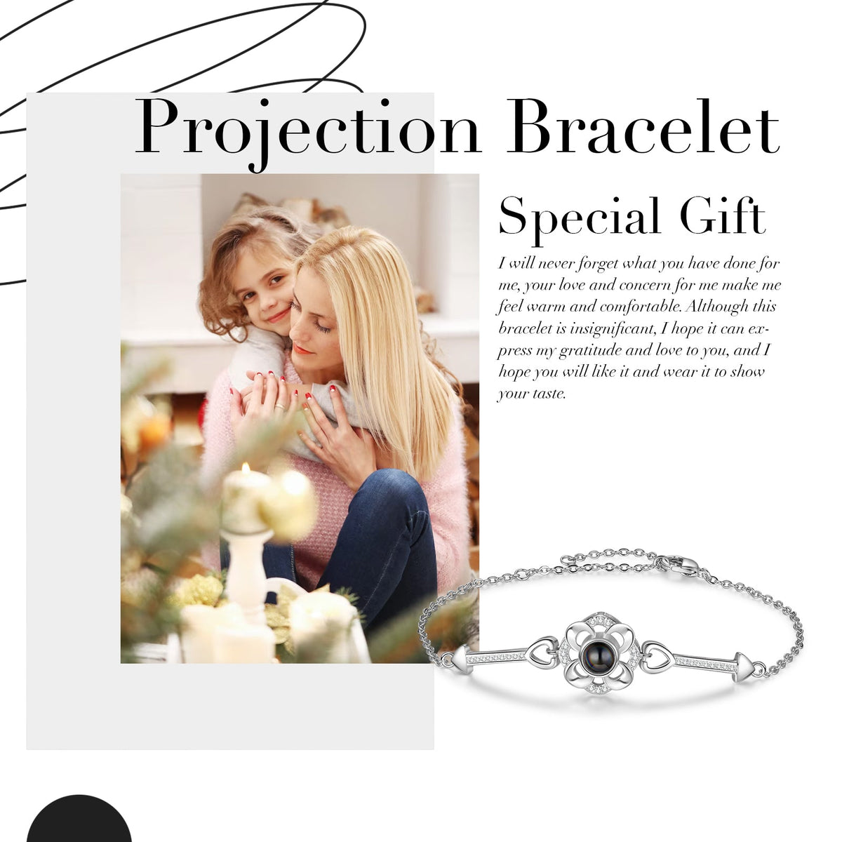 Custom Photo Projection Flower Necklace