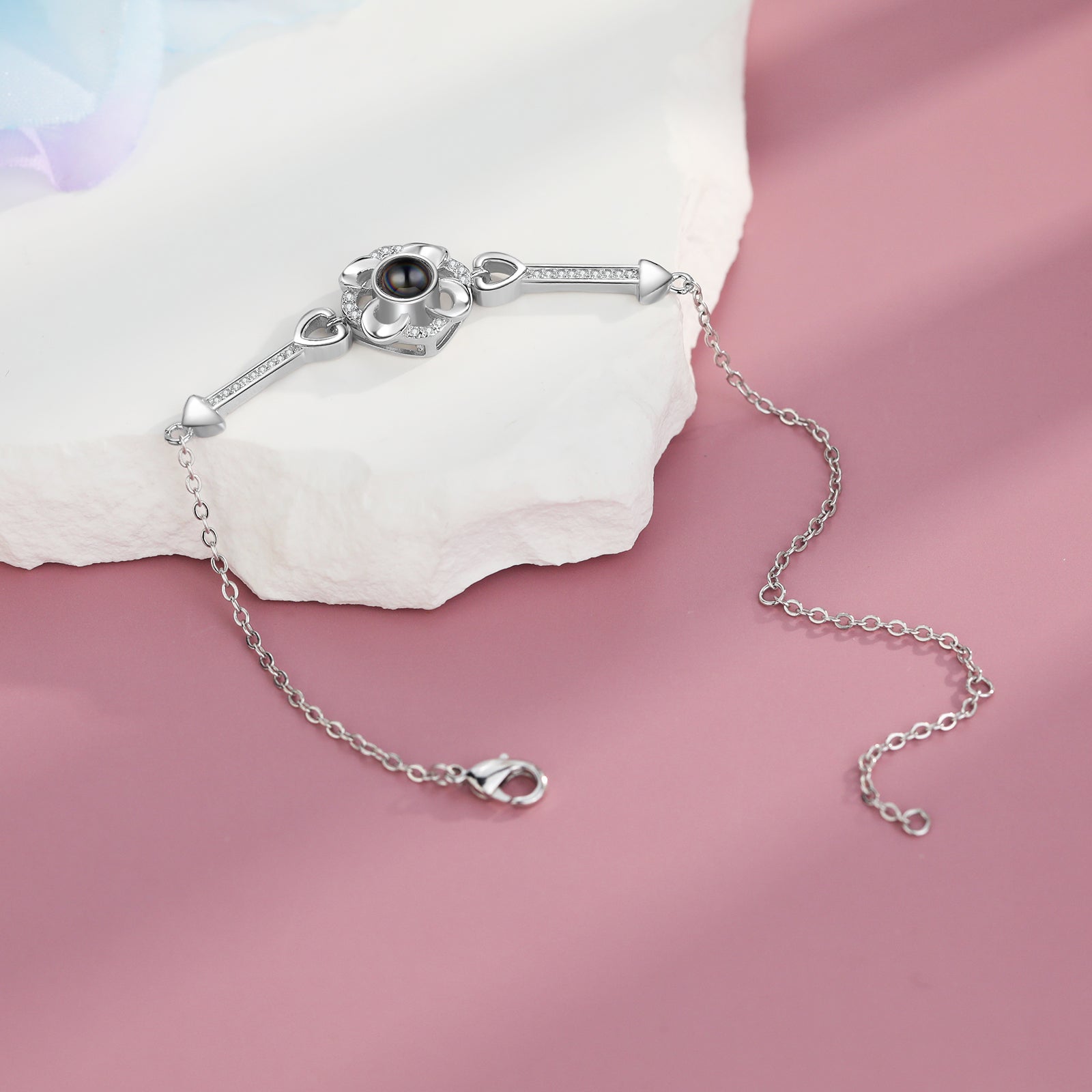 Custom Photo Projection Flower Necklace