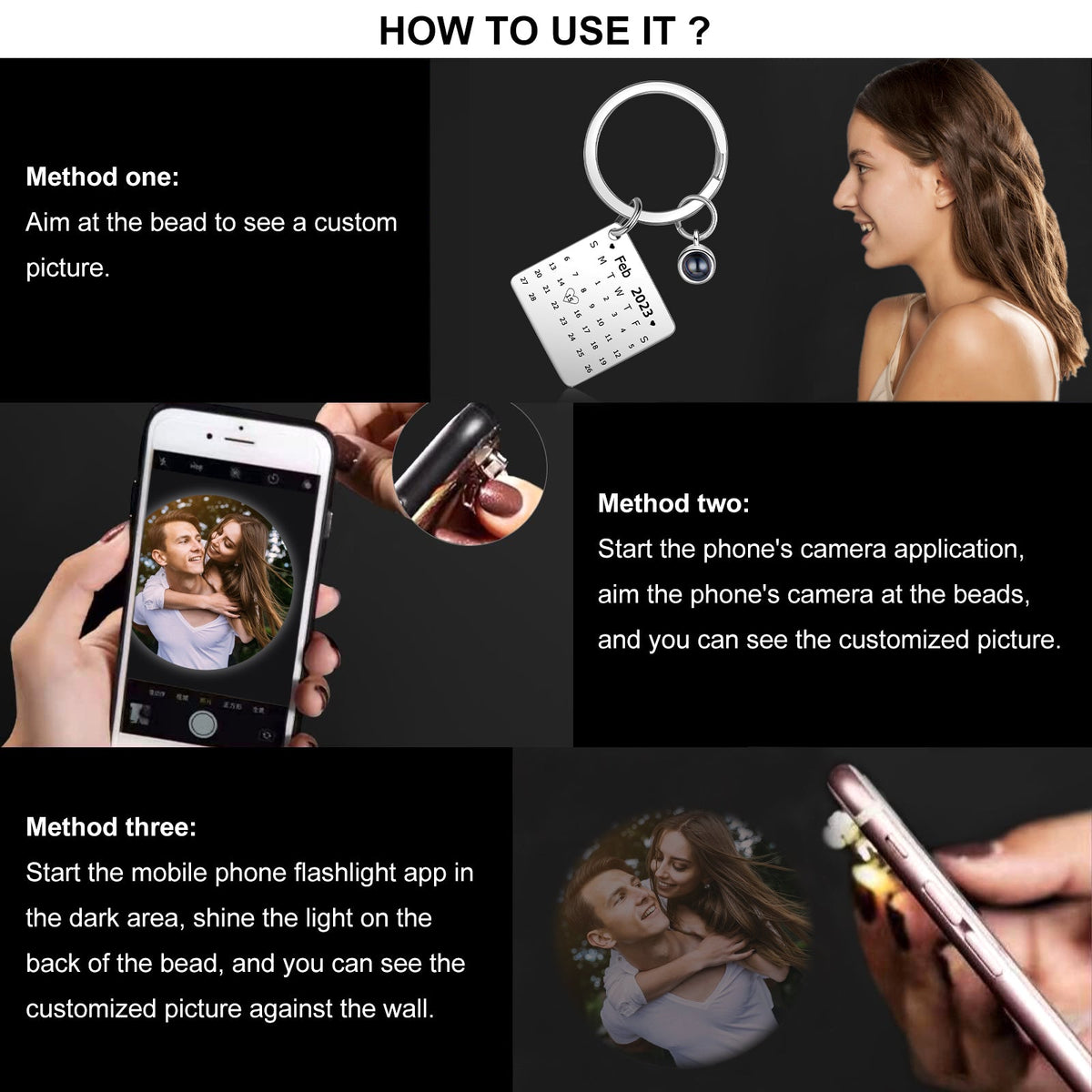 Custom Photo Projection Keychain