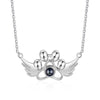 Personalized Photo Projection Paw Necklace with Angel Wing