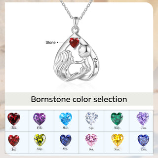 Custom Mother and Child Heart Necklace