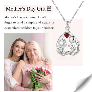 Custom Mother and Child Heart Necklace