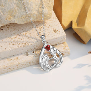 Custom Mother and Child Heart Necklace