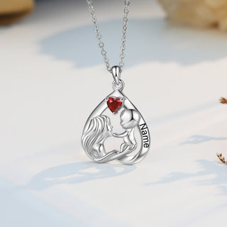 Custom Mother and Child Heart Necklace