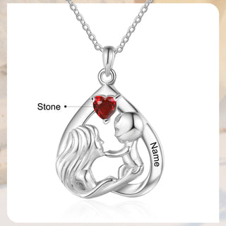 Custom Mother and Child Heart Necklace